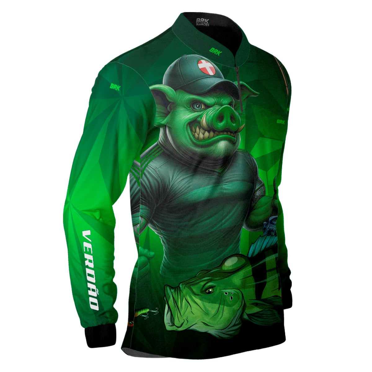 Camisa de Pesca Brk Verdão Bi Campeão com UV50+