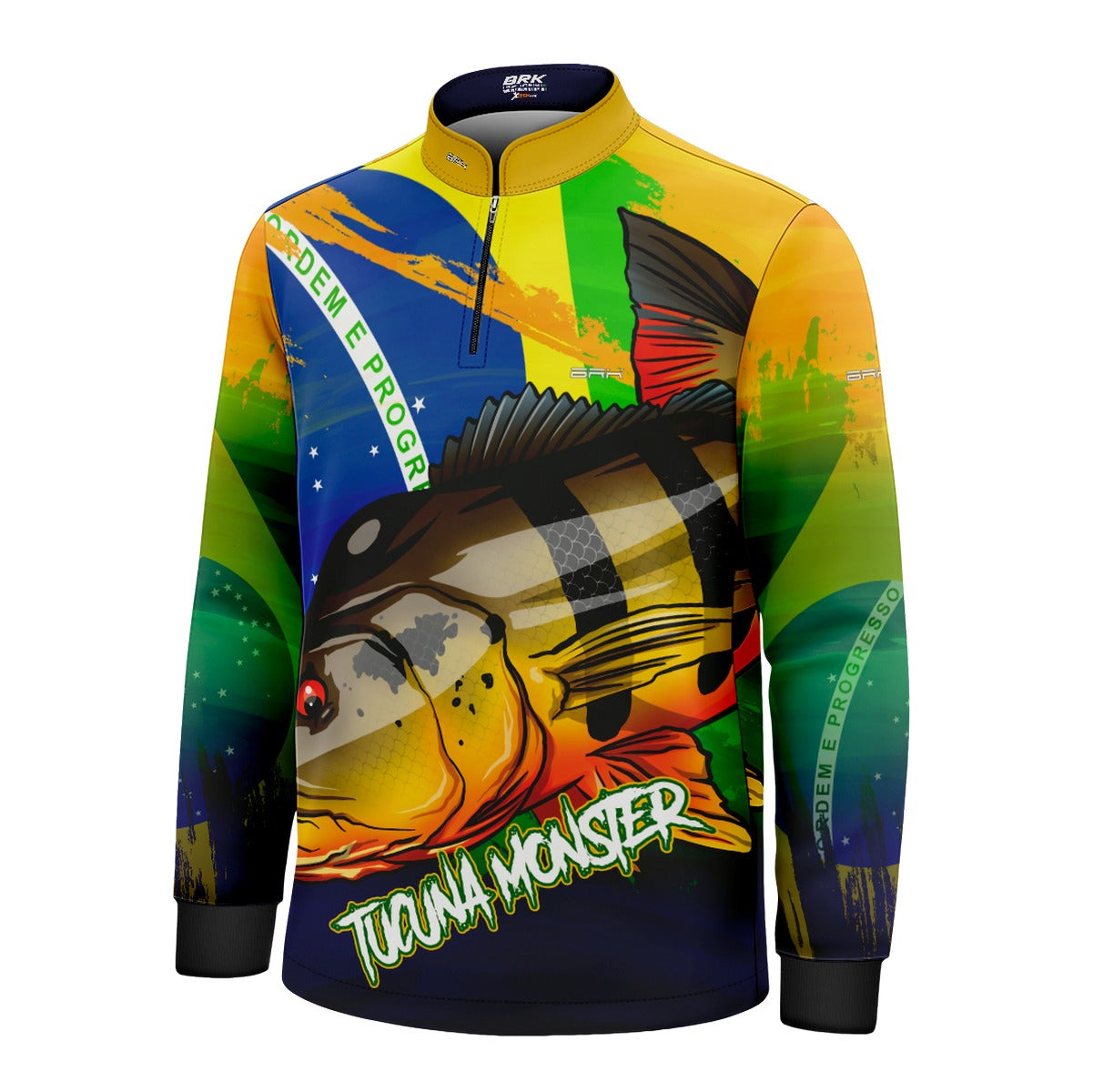 Camisa de Pesca Infantil Brk Tucunaré Açu Brasil com Proteção UV50+