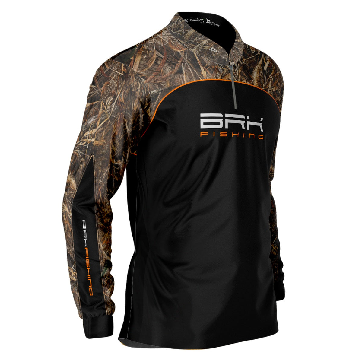 Camisa de Pesca Brk Preta Real Tree com Proteção UV50+