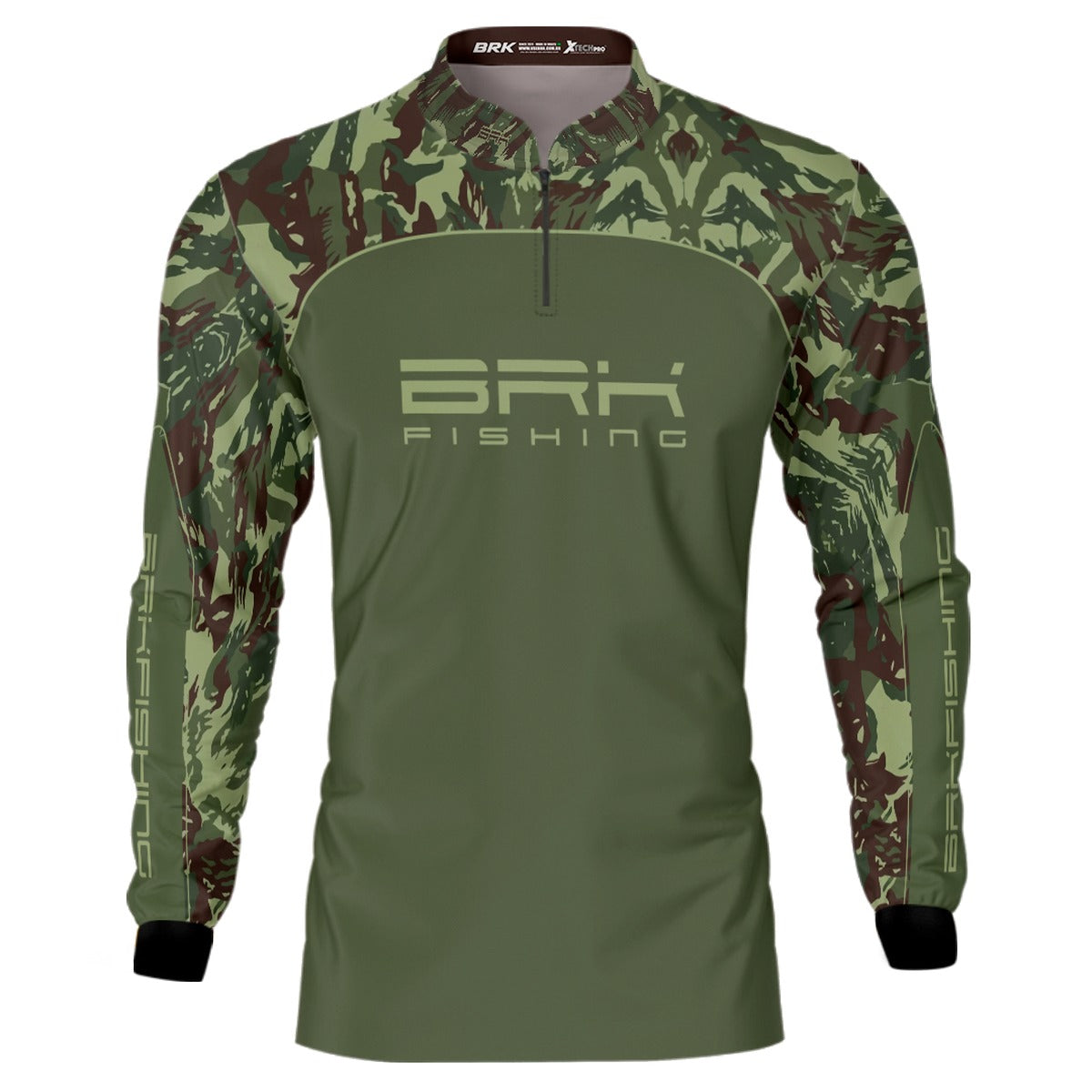 Camisa de Pesca Brk Verde Militar com Proteção UV50+