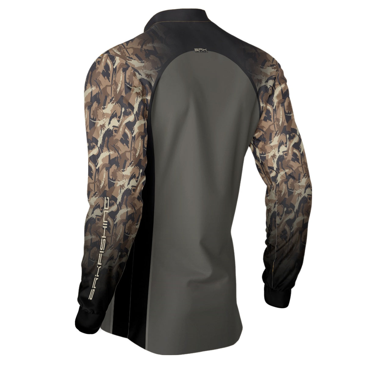 Camisa de Pesca Brk Camuflada e Cinza com Proteção UV50+