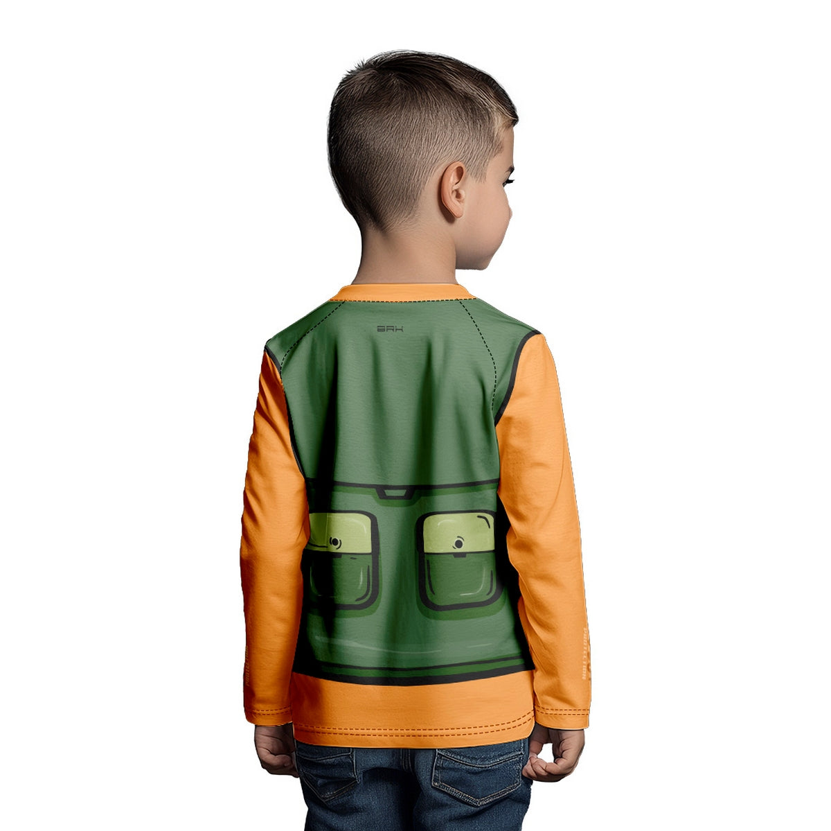 Camisa de Pesca Kids Brk Laranja Pequeno Pescador com Proteção UV50