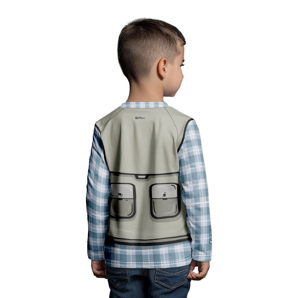 Camisa de Pesca Kids Brk Azul Pequeno Pescador com Proteção UV50