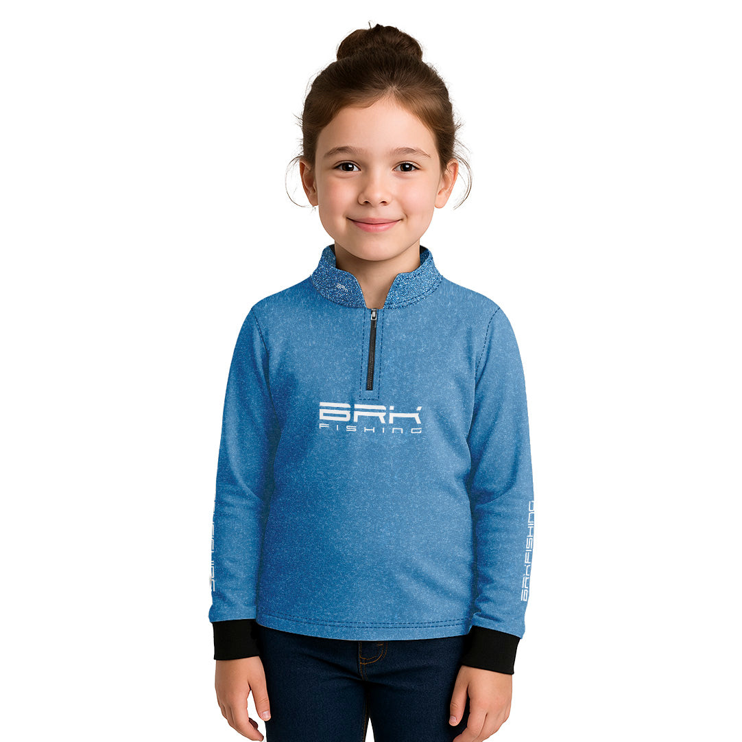 Camisa de Pesca Infantil Brk Select Pursuit Jeansfit com Proteção UV50+