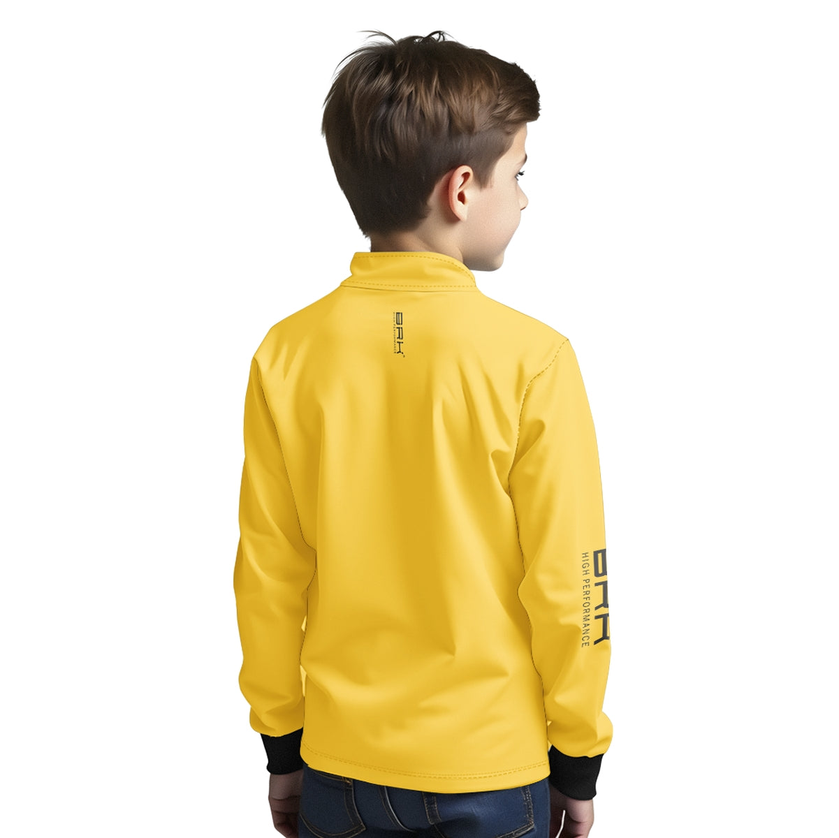 Camisa de Pesca Infantil Brk Básica Amarela com Proteção Solar UV50+