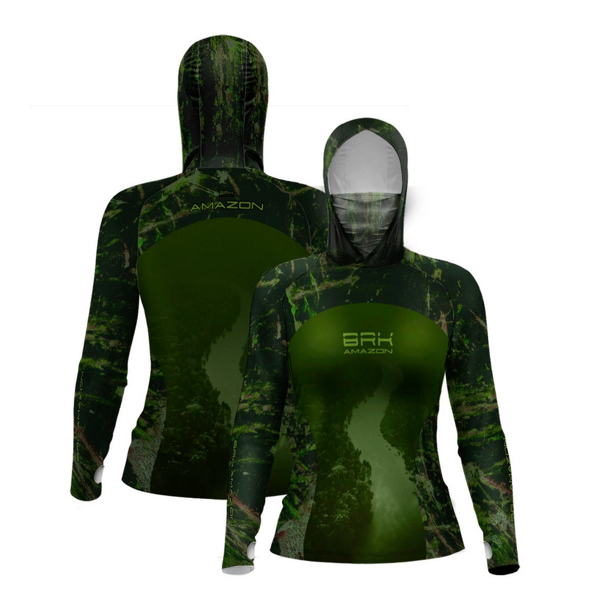 Camisa FusionX Brk Feminino Rio Amazonas e Camo com Capuz e Proteção UV50+
