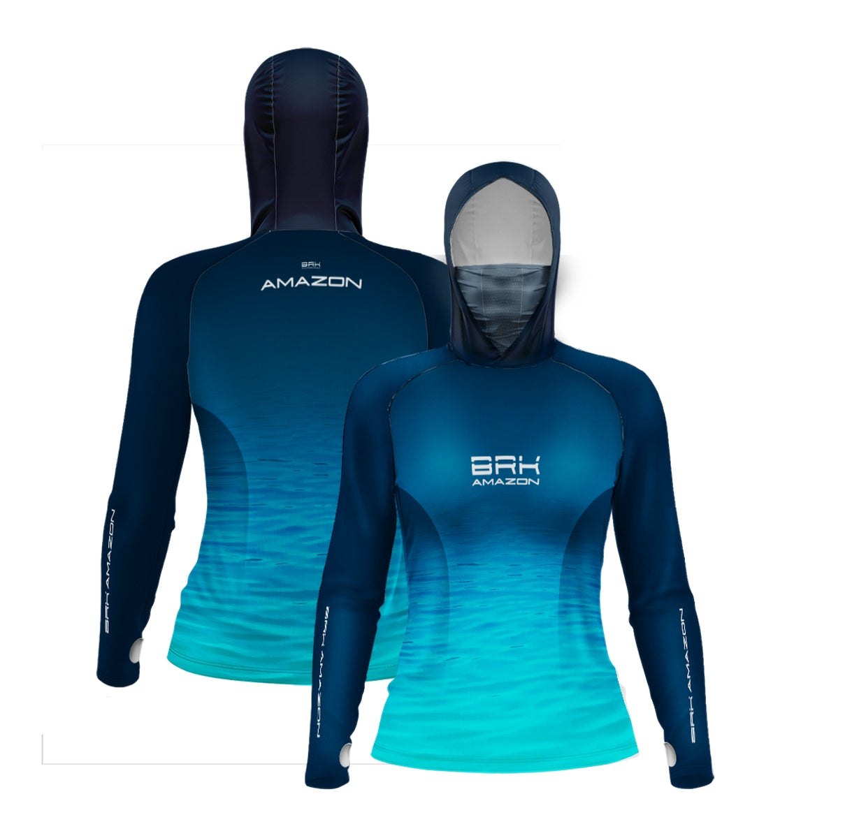 Camisa FusionX Brk Feminino Água com Capuz e Proteção UV50+