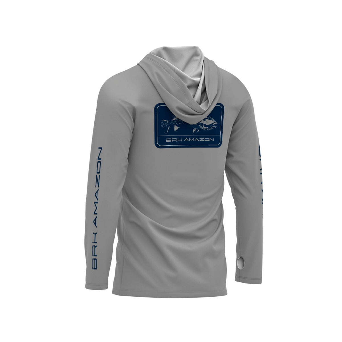 Camisa FusionX Brk Tucunaré Clean Cinza com Capuz e Proteção UV50+