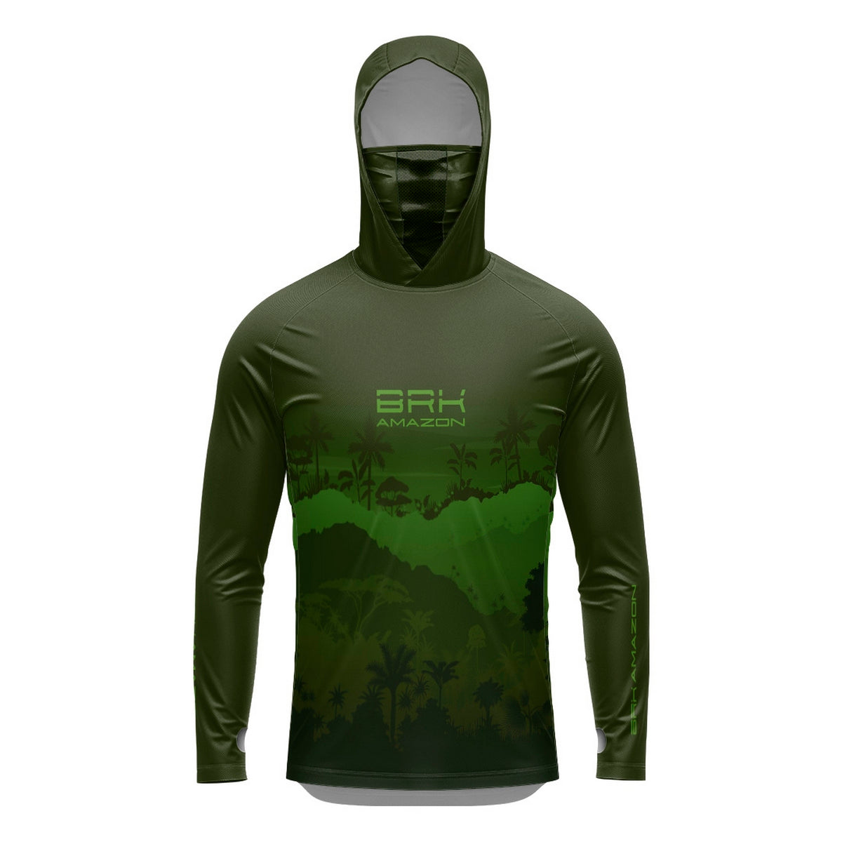 Camisa FusionX Brk Mata Verde com Capuz e Proteção UV50+