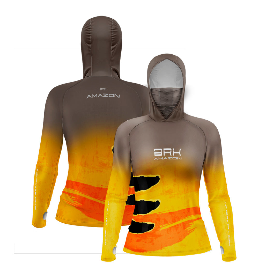 Camisa FusionX Brk Feminina Tucunaré Açu com Capuz e Proteção UV50+