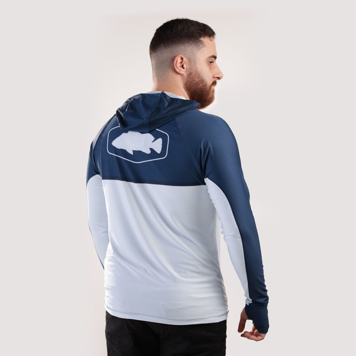 Camisa de Pesca Brk com Capuz Hybrid Blue Fishing com Proteção Solar UV50+