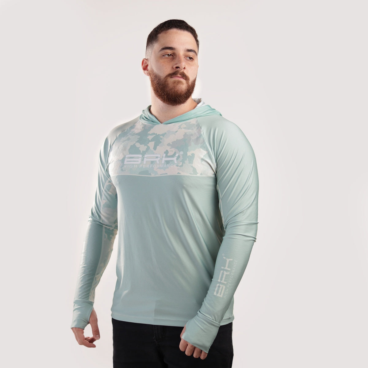 Camisa de Pesca Brk com Capuz Hybrid Camu Selva com Proteção Solar UV50+