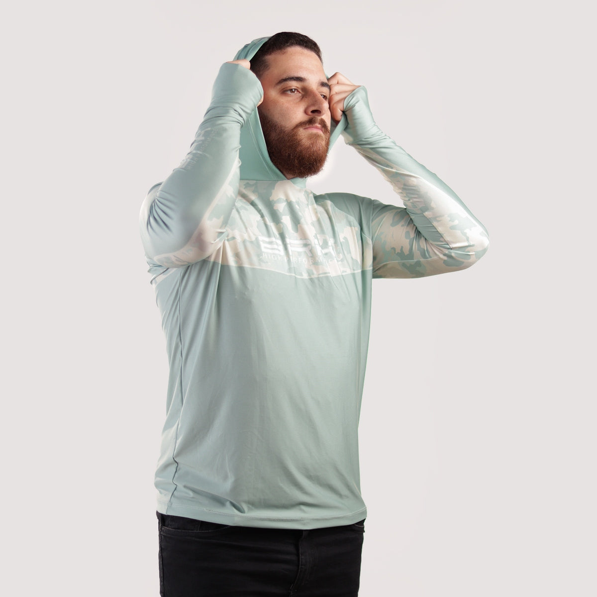 Camisa de Pesca Brk com Capuz Hybrid Camu Selva com Proteção Solar UV50+