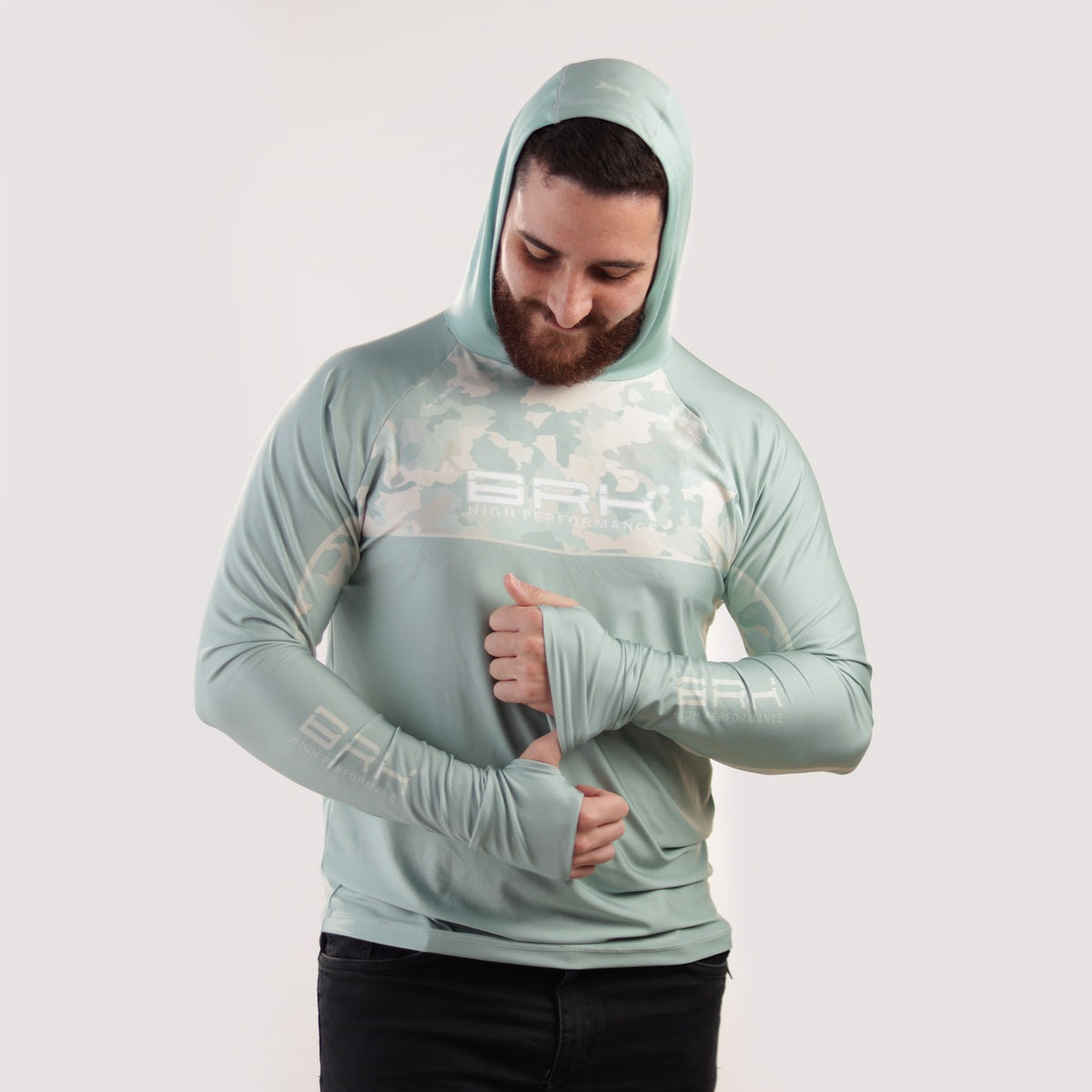 Camisa de Pesca Brk com Capuz Hybrid Camu Selva com Proteção Solar UV50+