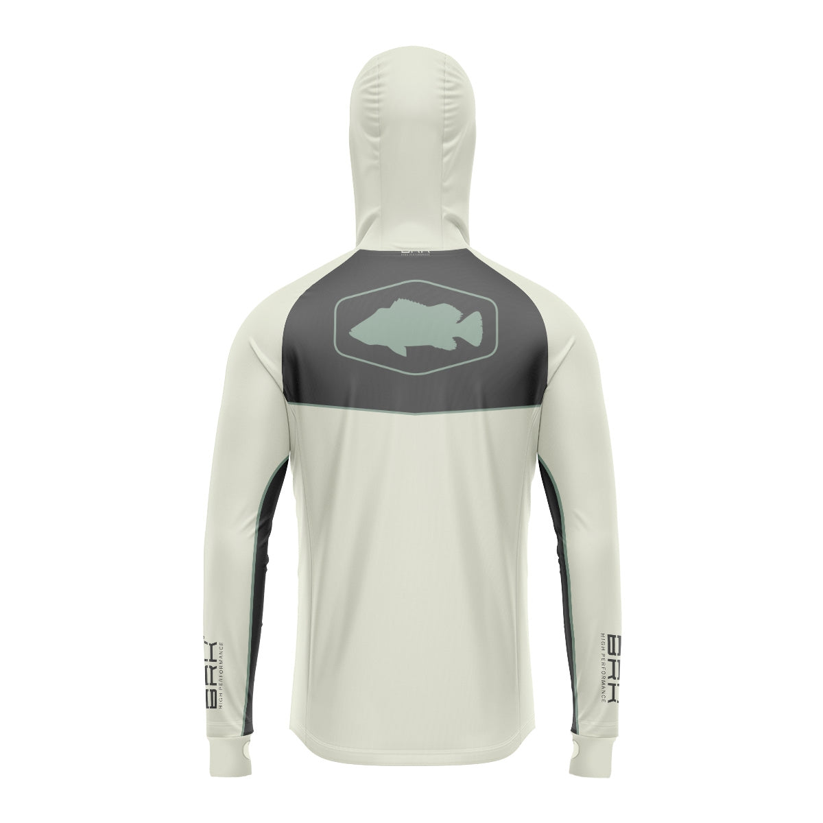 Camisa de Pesca Brk com Capuz Hybrid Cinza Bege com Proteção Solar UV50+