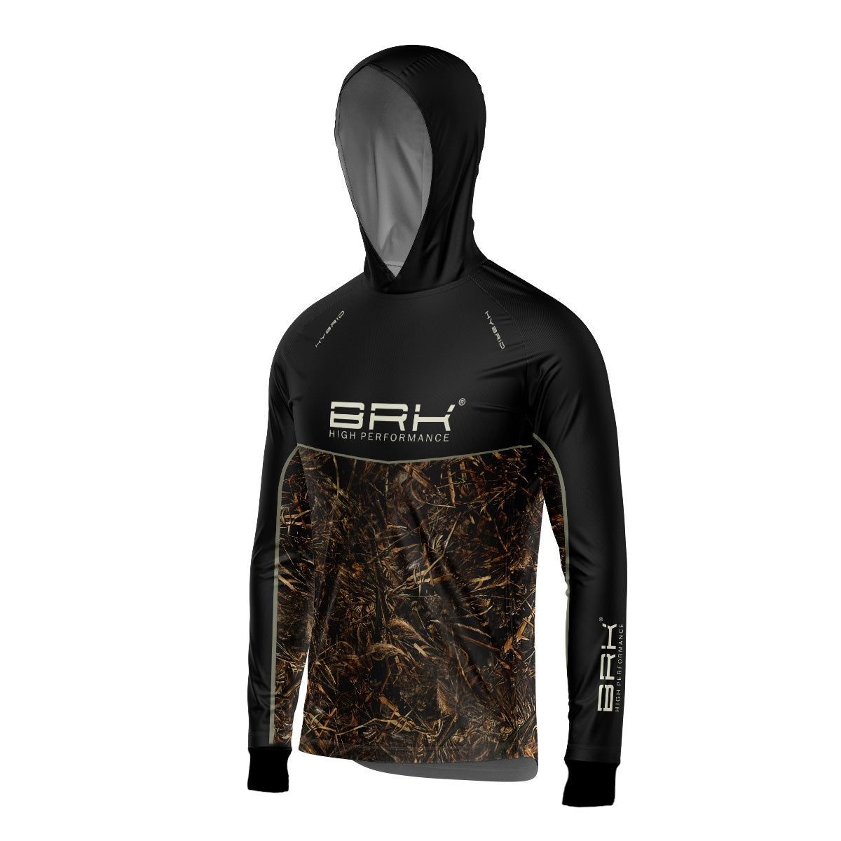 Camisa de Pesca Brk com Capuz Hybrid No Bait No Fishing com Proteção Solar UV50+