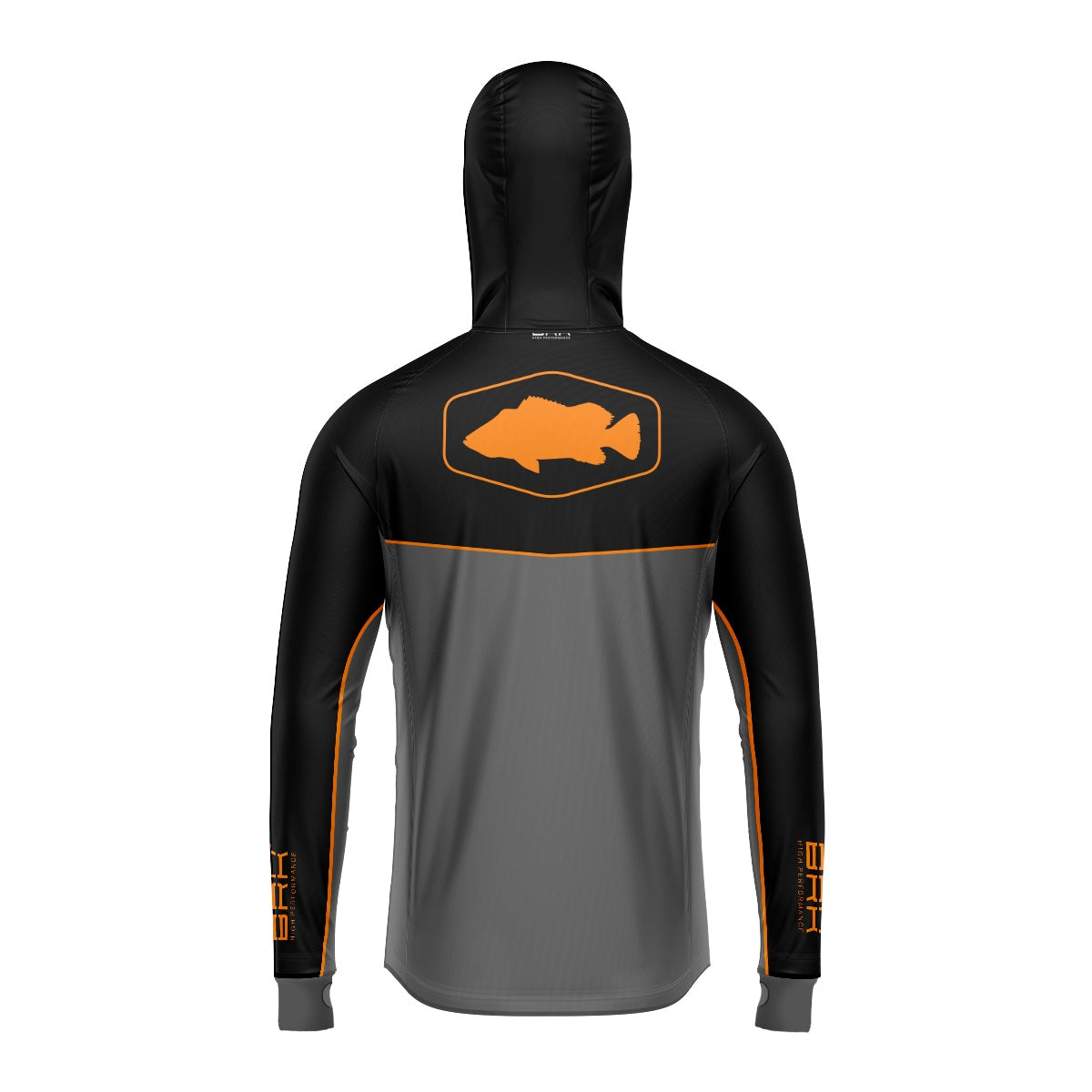 Camisa de Pesca Brk com Capuz Hybrid Real Preto Black Fishing com Proteção Solar UV50+