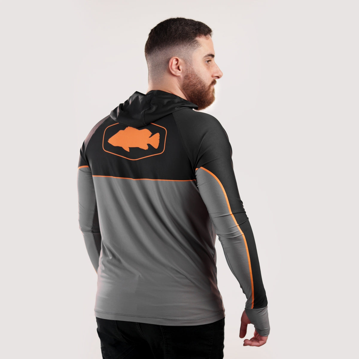 Camisa de Pesca Brk com Capuz Hybrid Real Preto Black Fishing com Proteção Solar UV50+