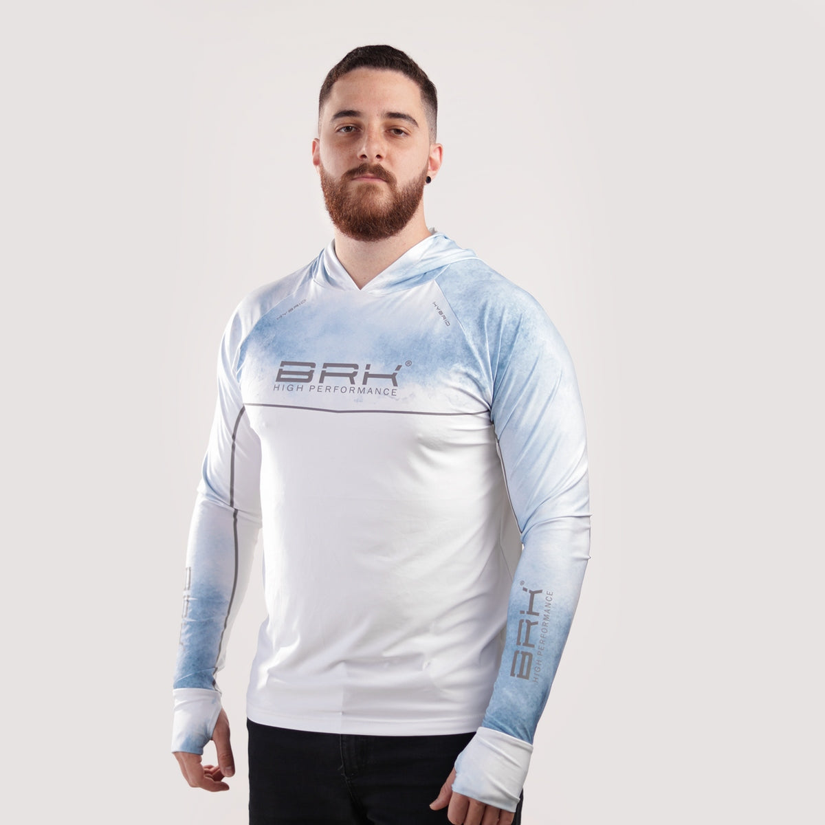 Camisa de Pesca Brk com Capuz Hybrid Snow com Proteção Solar UV50+