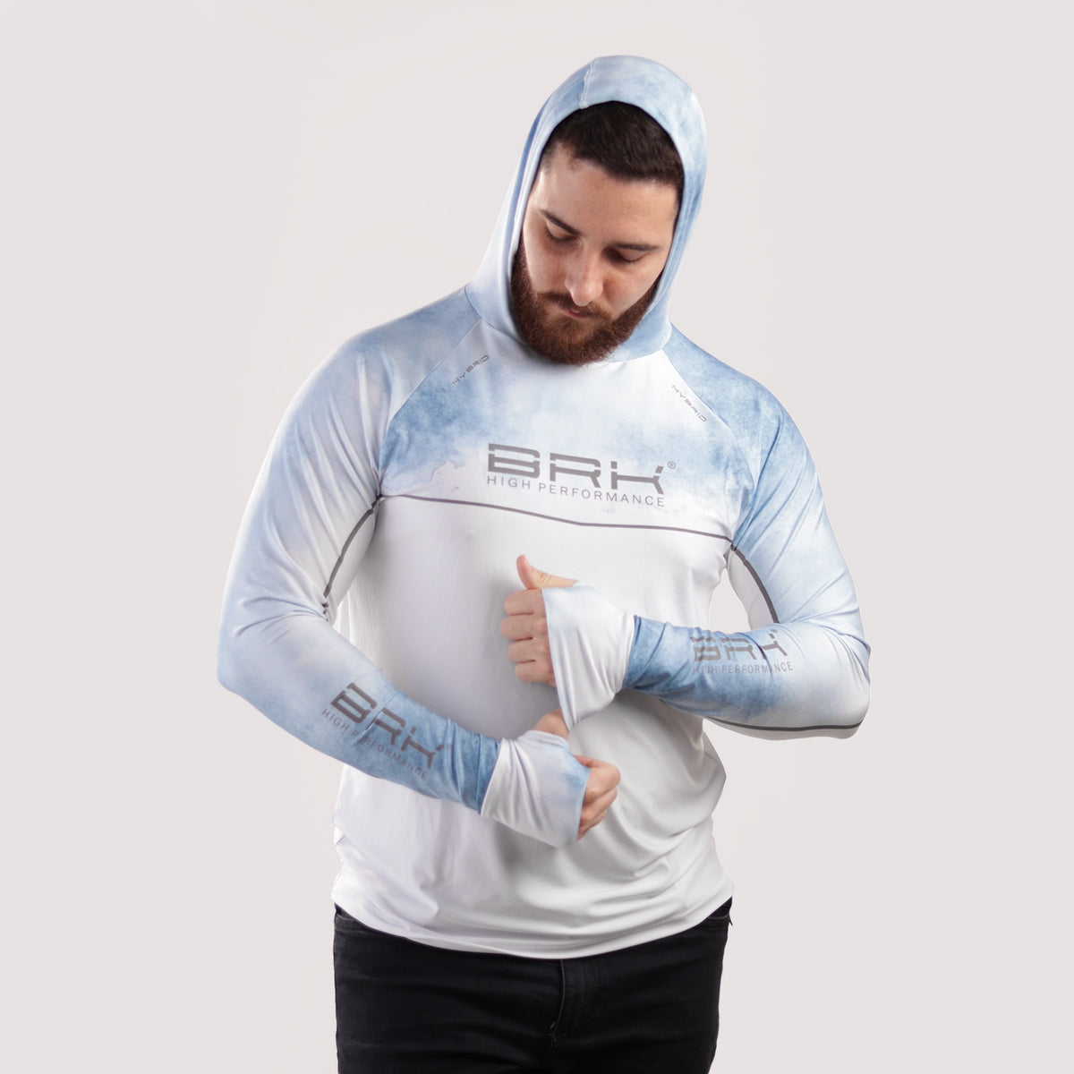 Camisa de Pesca Brk com Capuz Hybrid Snow com Proteção Solar UV50+