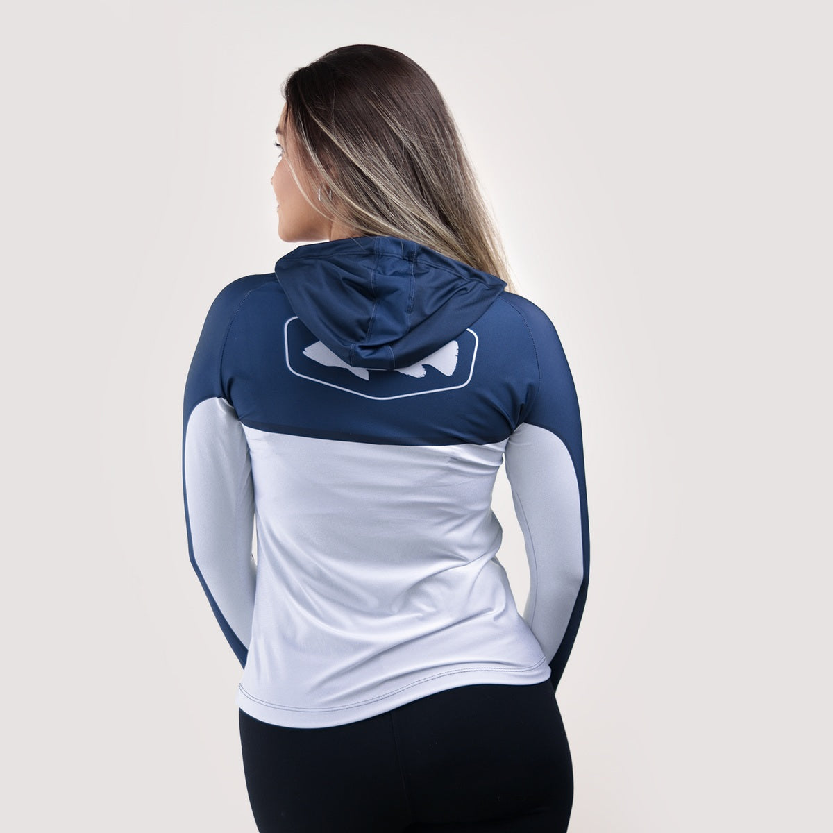 Camisa de Pesca Feminina Brk com Capuz Hybrid Blue Fishing com Proteção Solar UV50+