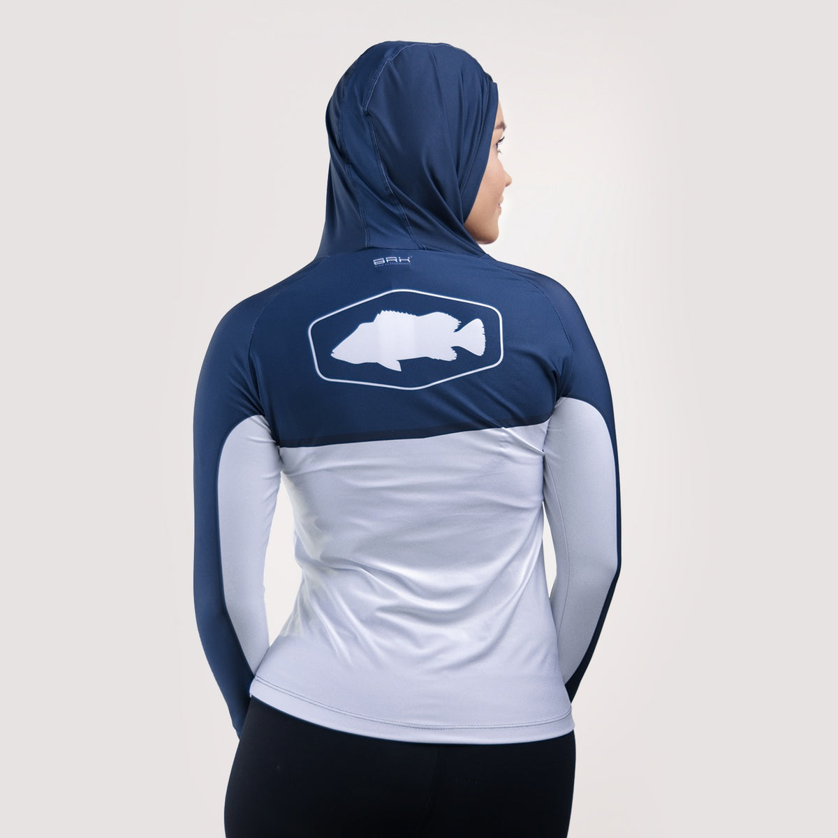 Camisa de Pesca Feminina Brk com Capuz Hybrid Blue Fishing com Proteção Solar UV50+