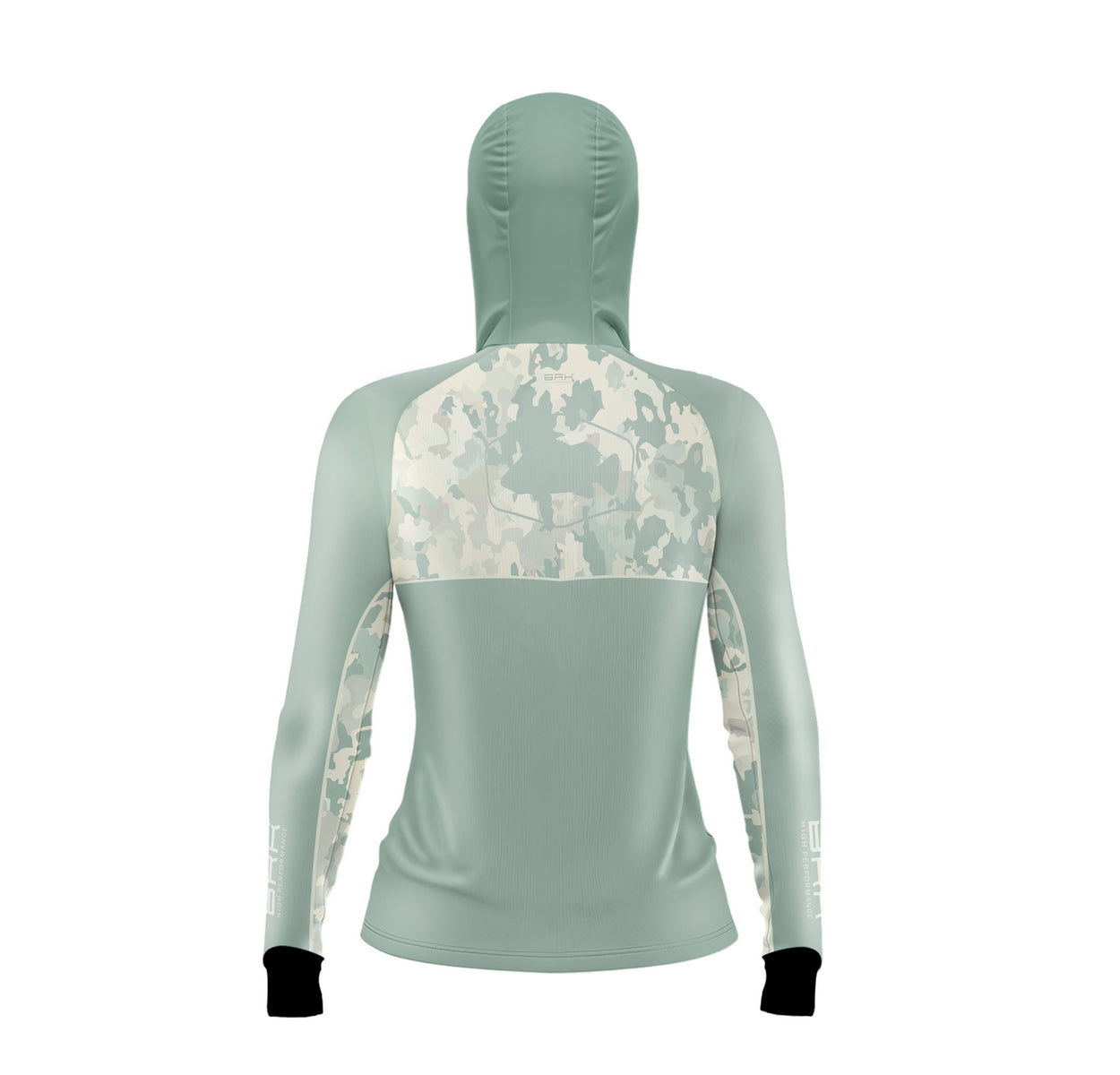 Camisa de Pesca Feminina Brk com Capuz Hybrid Camu Selva com Proteção Solar UV50+