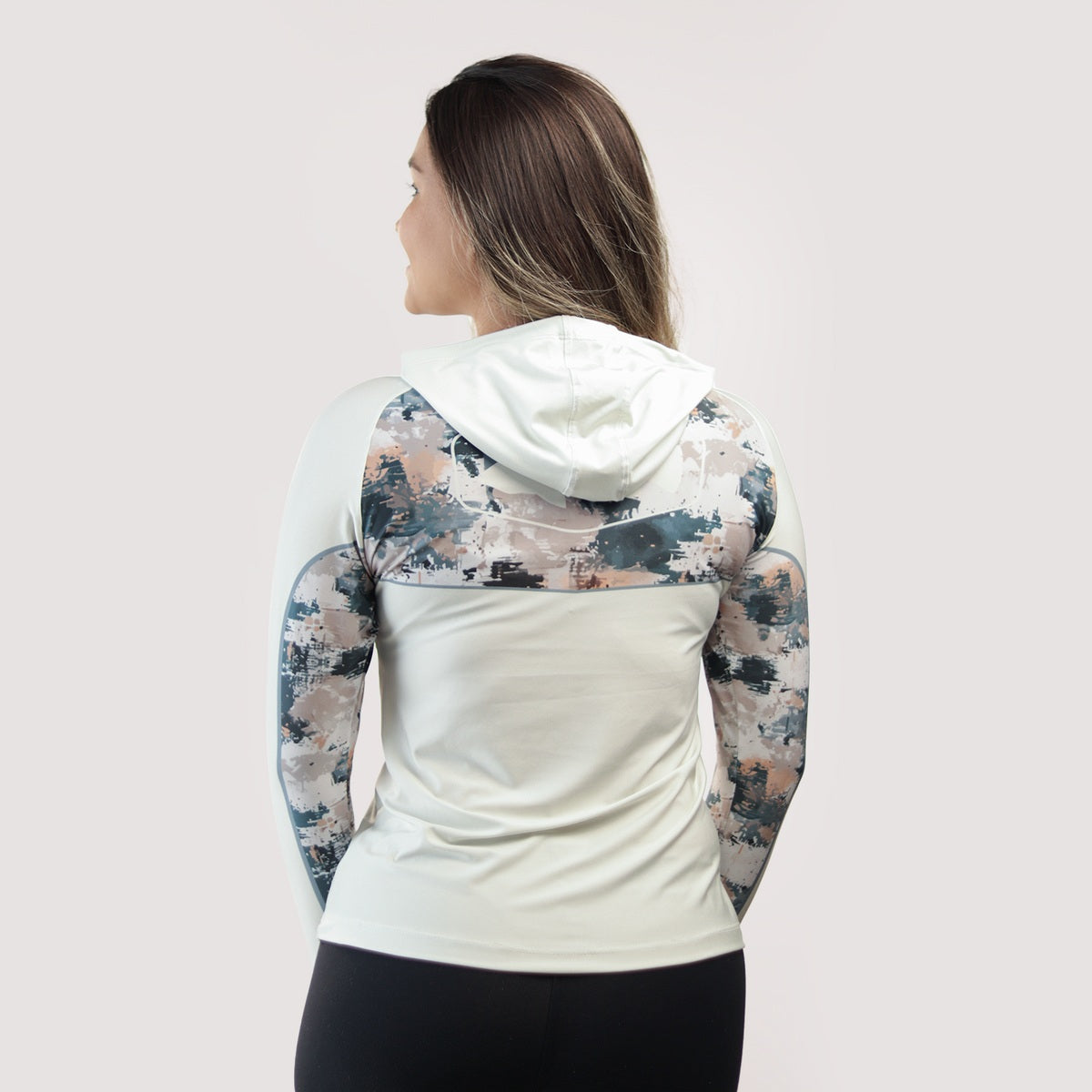 Camisa de Pesca Feminina Brk com Capuz Hybrid Camuflagem Fishing com Proteção Solar UV50+