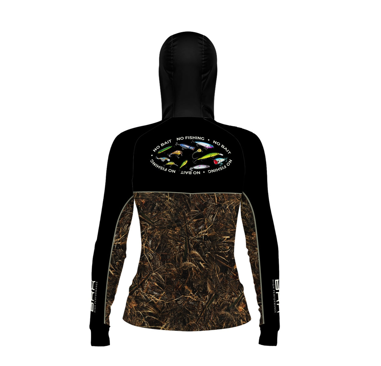 Camisa de Pesca Feminina Brk com Capuz Hybrid No Bait No Fishing com Proteção Solar UV50+
