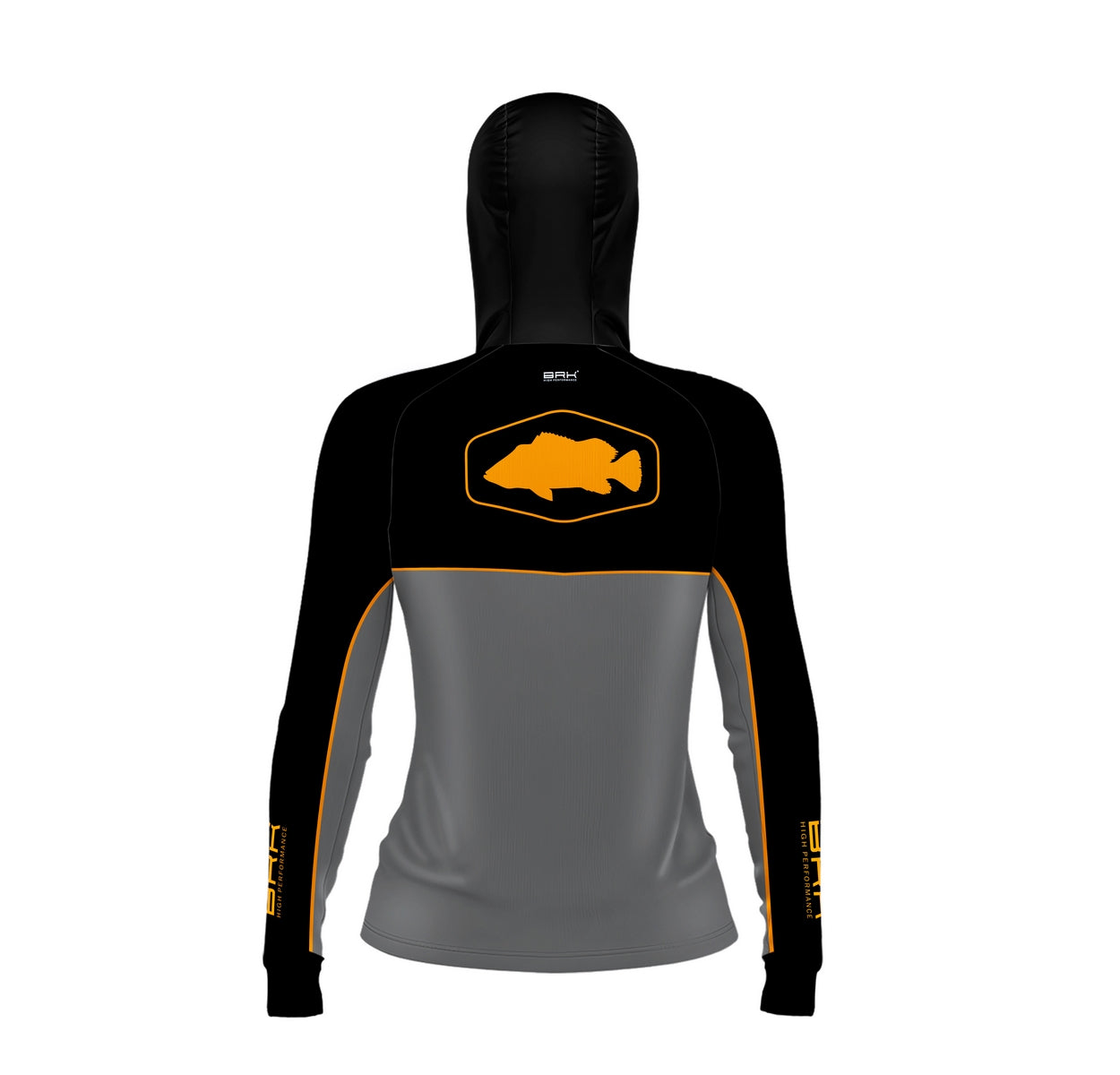 Camisa de Pesca Feminina Brk com Capuz Hybrid Real Preto Black Fishing com Proteção Solar UV50+