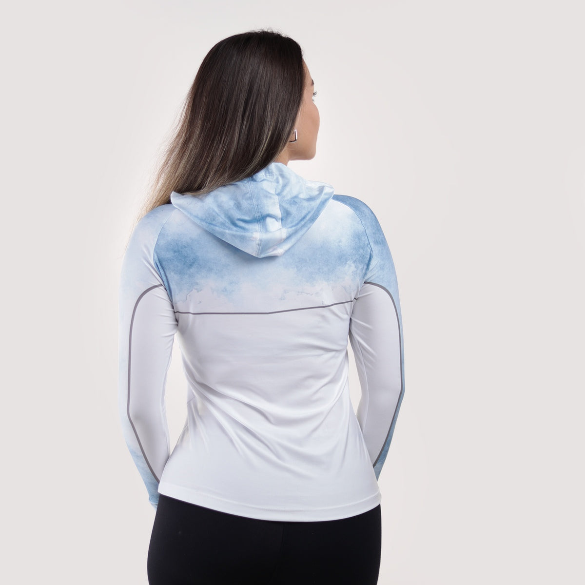 Camisa de Pesca Feminina Brk com Capuz Hybrid Snow com Proteção Solar UV50+
