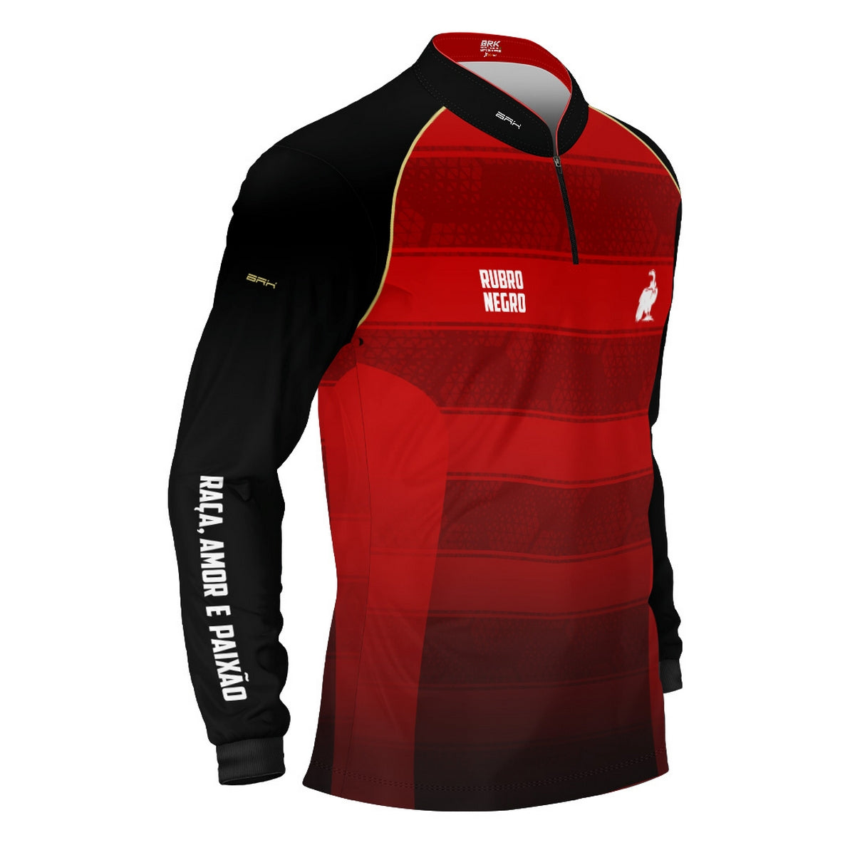 Camisa Brk Rubro Negro Listras Vermelhas com Proteção UV50
