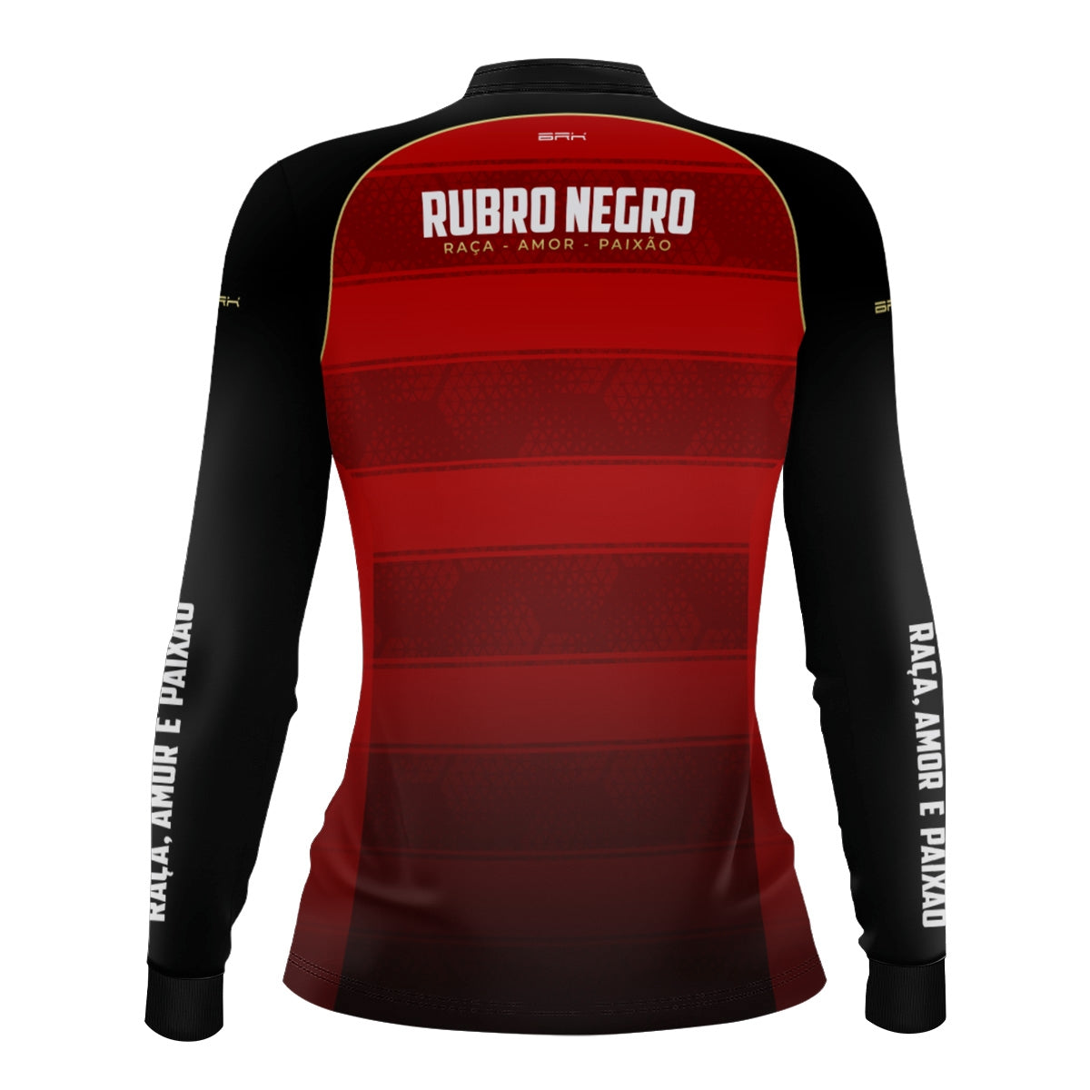 Camisa Feminina Brk Rubro Negro Listras Vermelhas com Proteção UV50