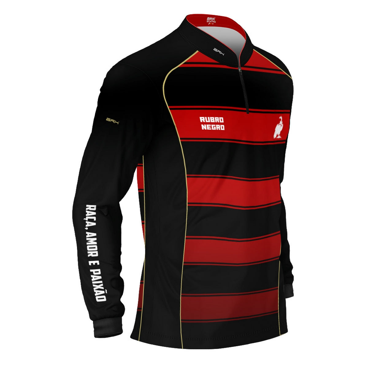 Camisa Brk Rubro Negro Vermelho e Preto com Proteção UV50