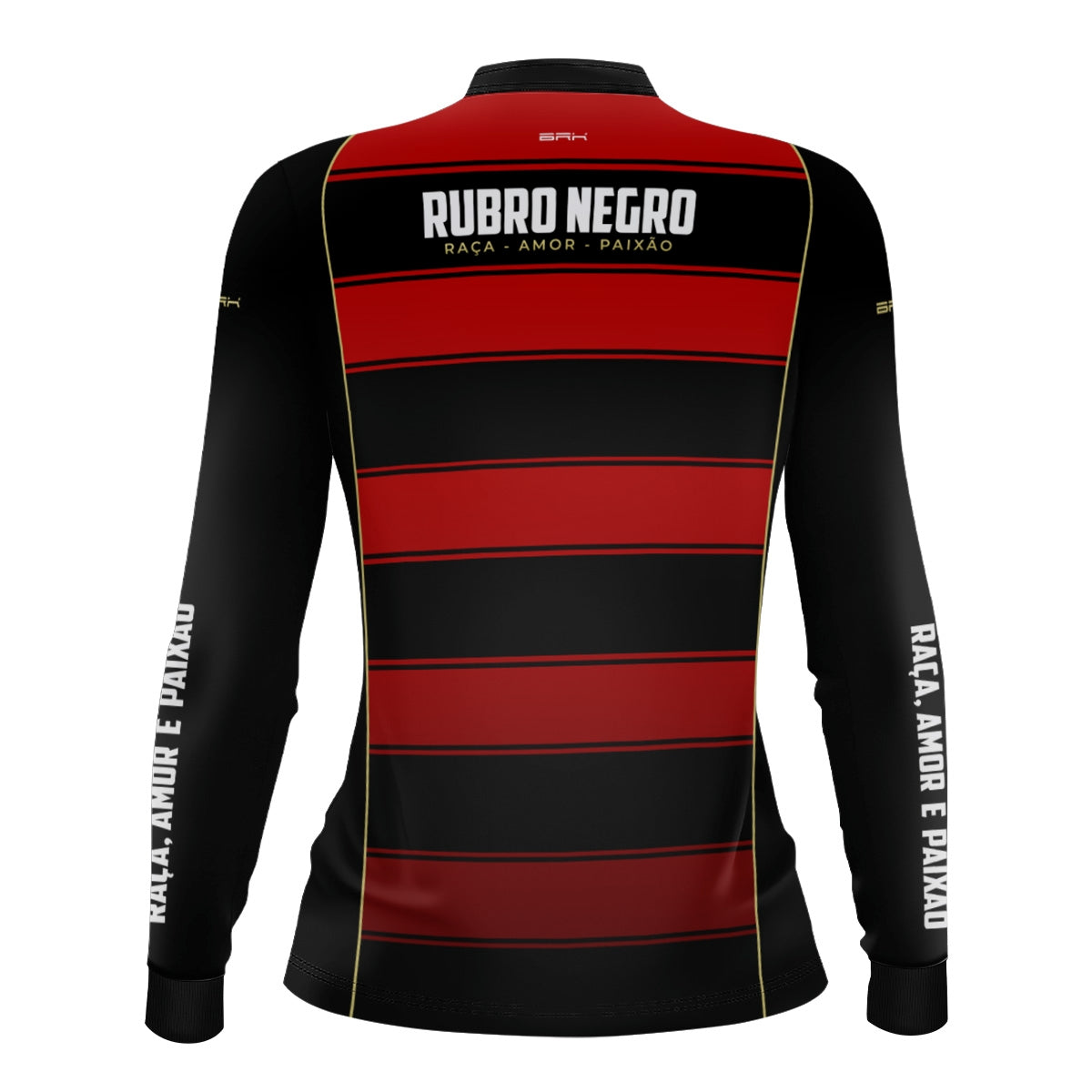 Camisa Feminina Brk Rubro Negro Vermelho e Preto com Proteção UV50