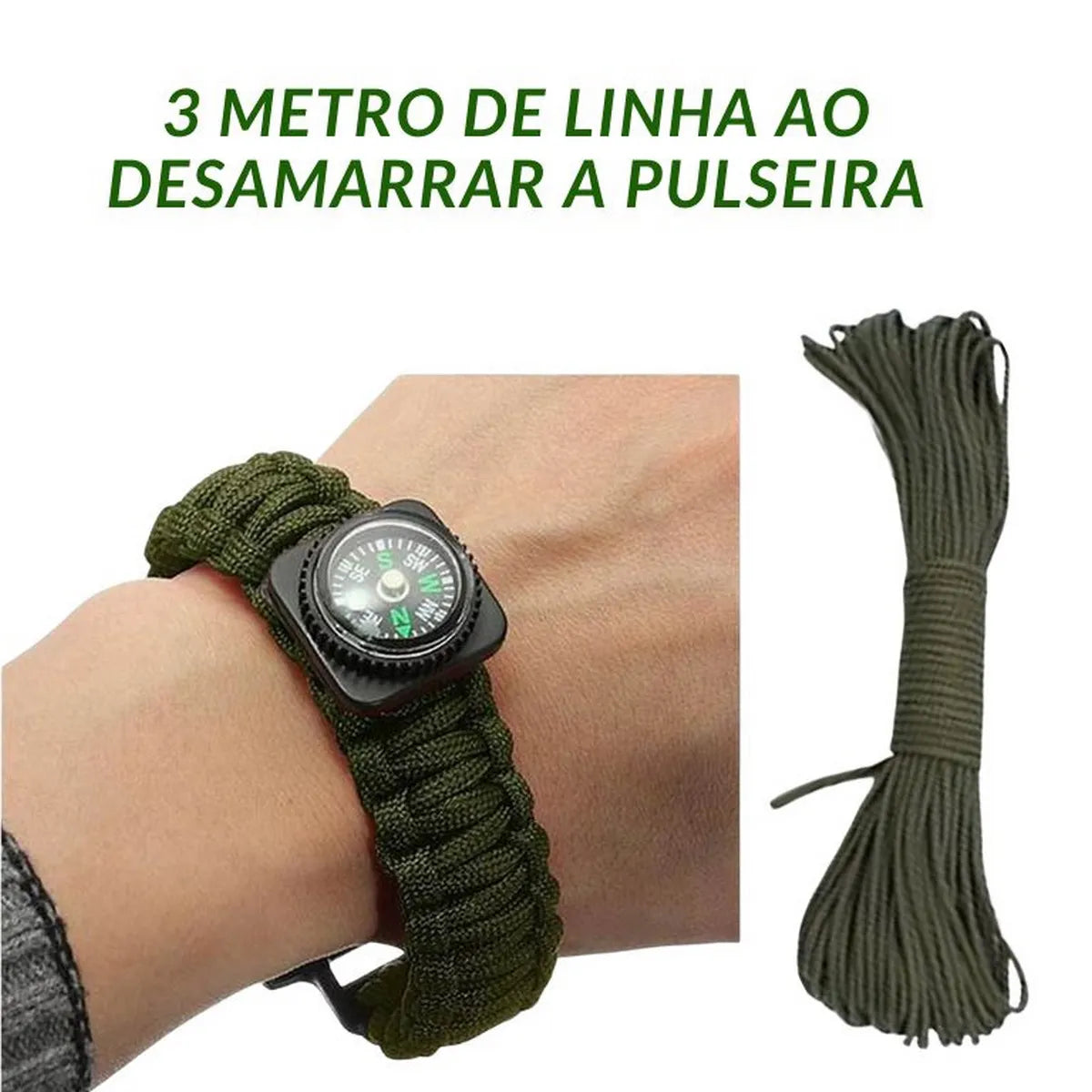 Kit de Pulseiras Paracord com Bússola Albatroz