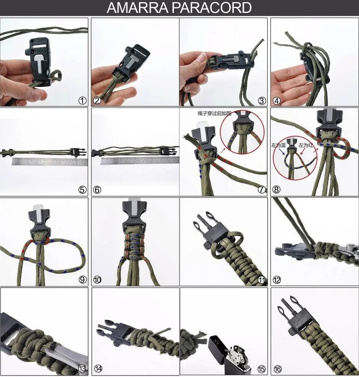 Kit de Pulseiras Paracord com Bússola Albatroz