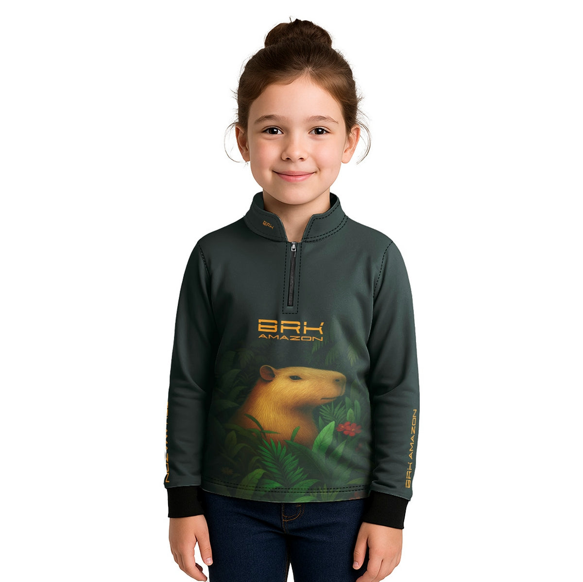 Camisa de Pesca Infantil Brk Amazon Capivara com Proteção UV50