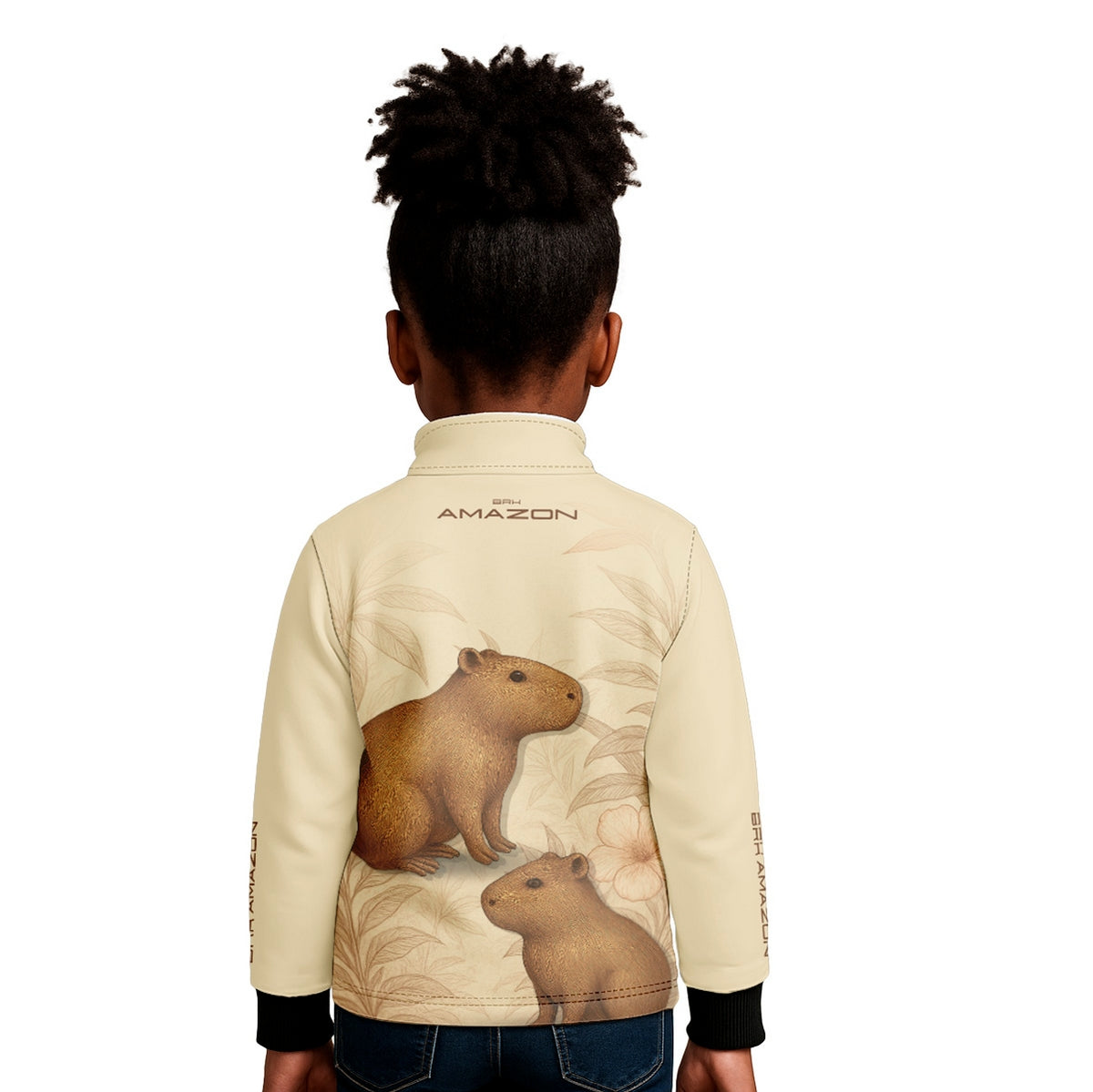Camisa de Pesca Infantil Brk Amazon Capivara Floral com Proteção UV50