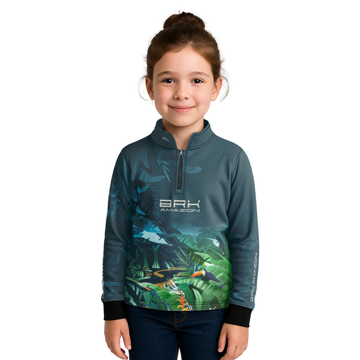 Camisa de Pesca Infantil Brk Amazon Fauna e Flora com Proteção UV50