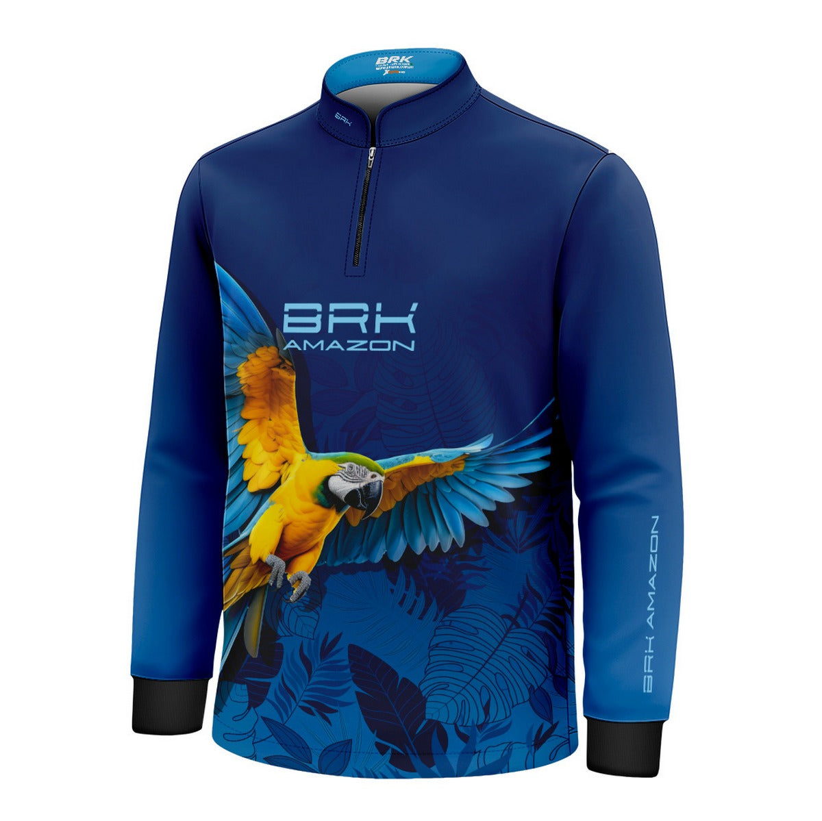 Camisa de Pesca Infantil Brk Amazon Arara Azul com Proteção UV50