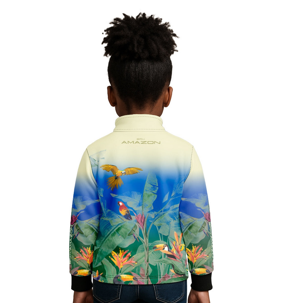 Camisa de Pesca Infantil Brk Amazon Araras e Tucanos com Proteção UV50