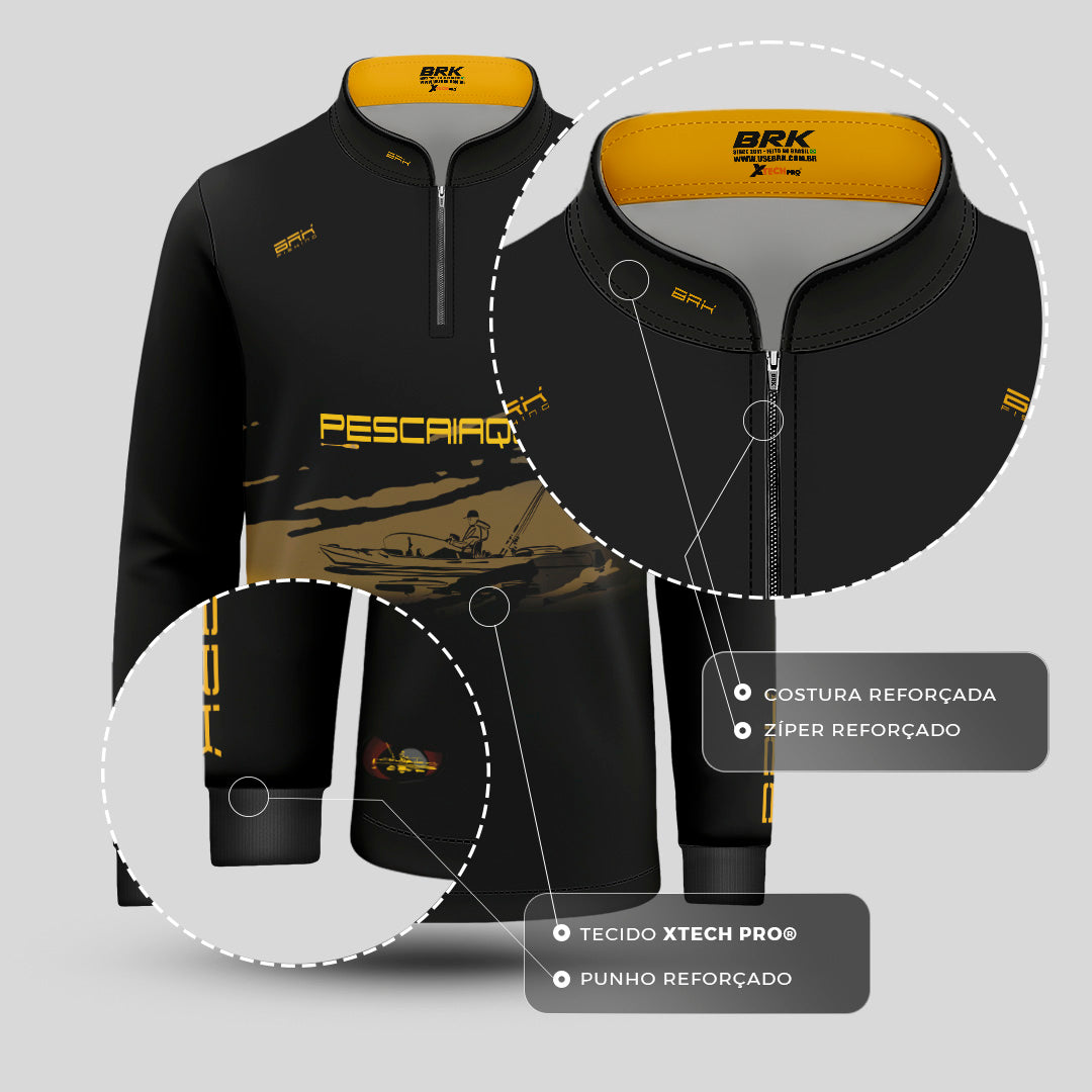 Camisa de Pesca Infantil Brk Pescaiaque com Proteção Solar UV50+