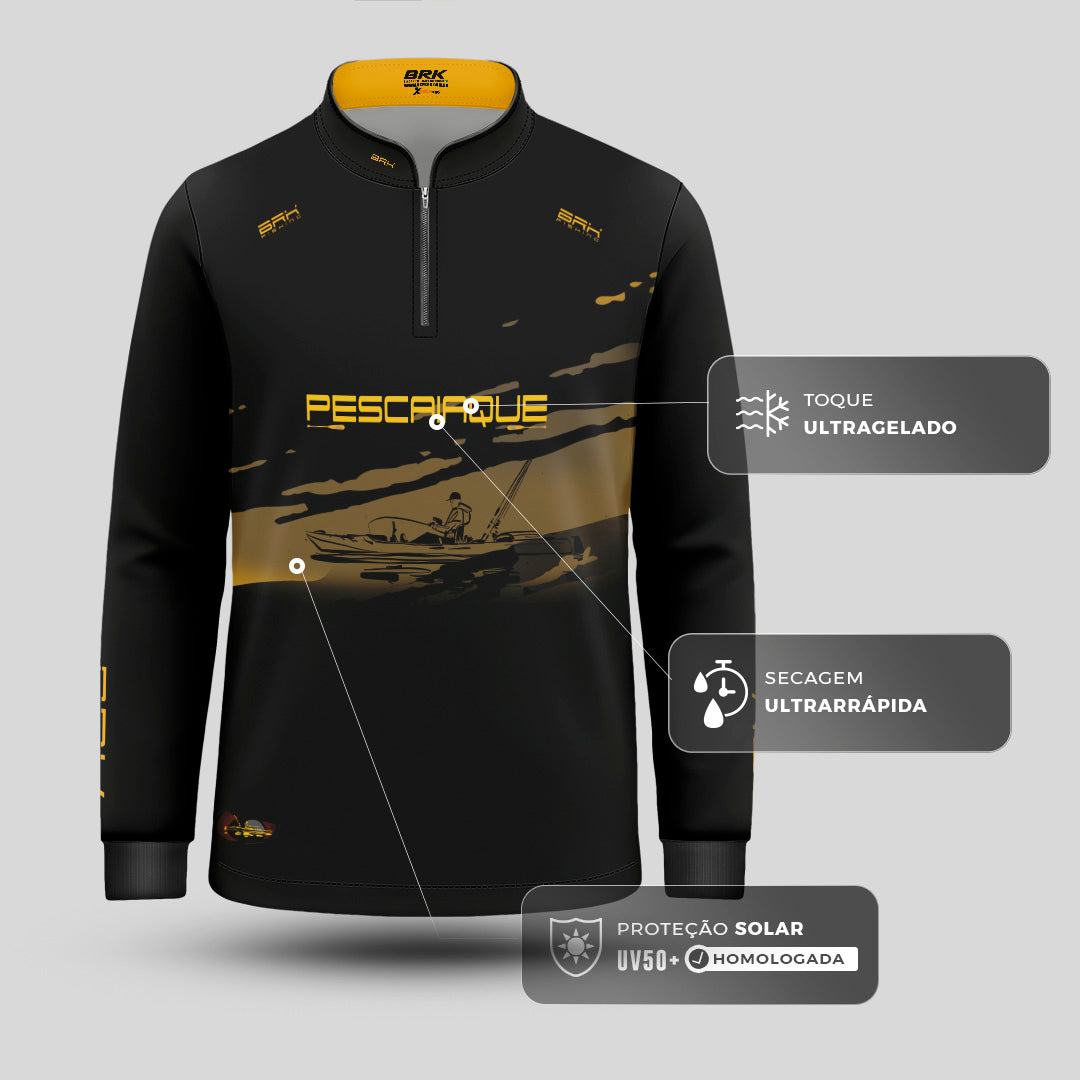 Camisa de Pesca Infantil Brk Pescaiaque com Proteção Solar UV50+
