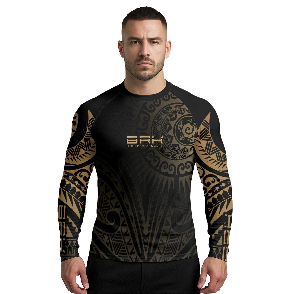 Camisa UV50 Segunda Pele Brk Maori Preto e Bege