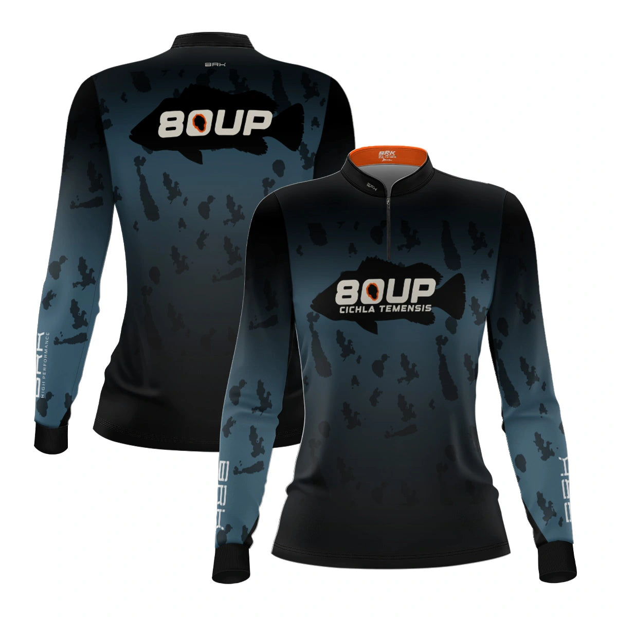 Camisa de Pesca Feminina Brk 80UP Azul com Proteção UV50