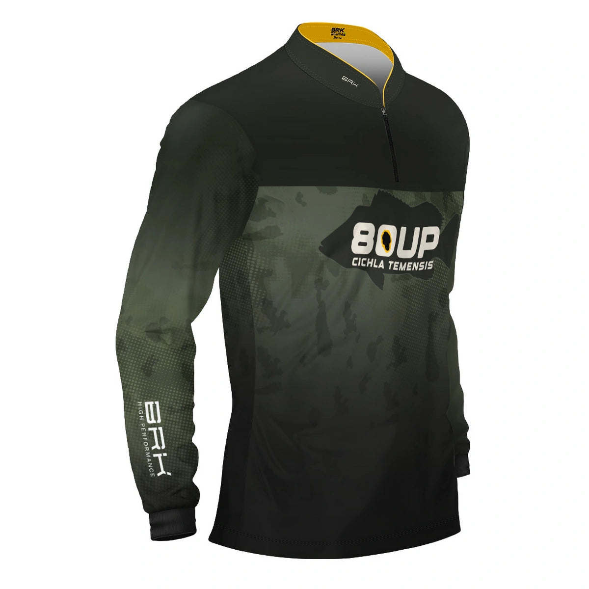 Camisa de Pesca Brk 80UP Verde com Proteção UV50