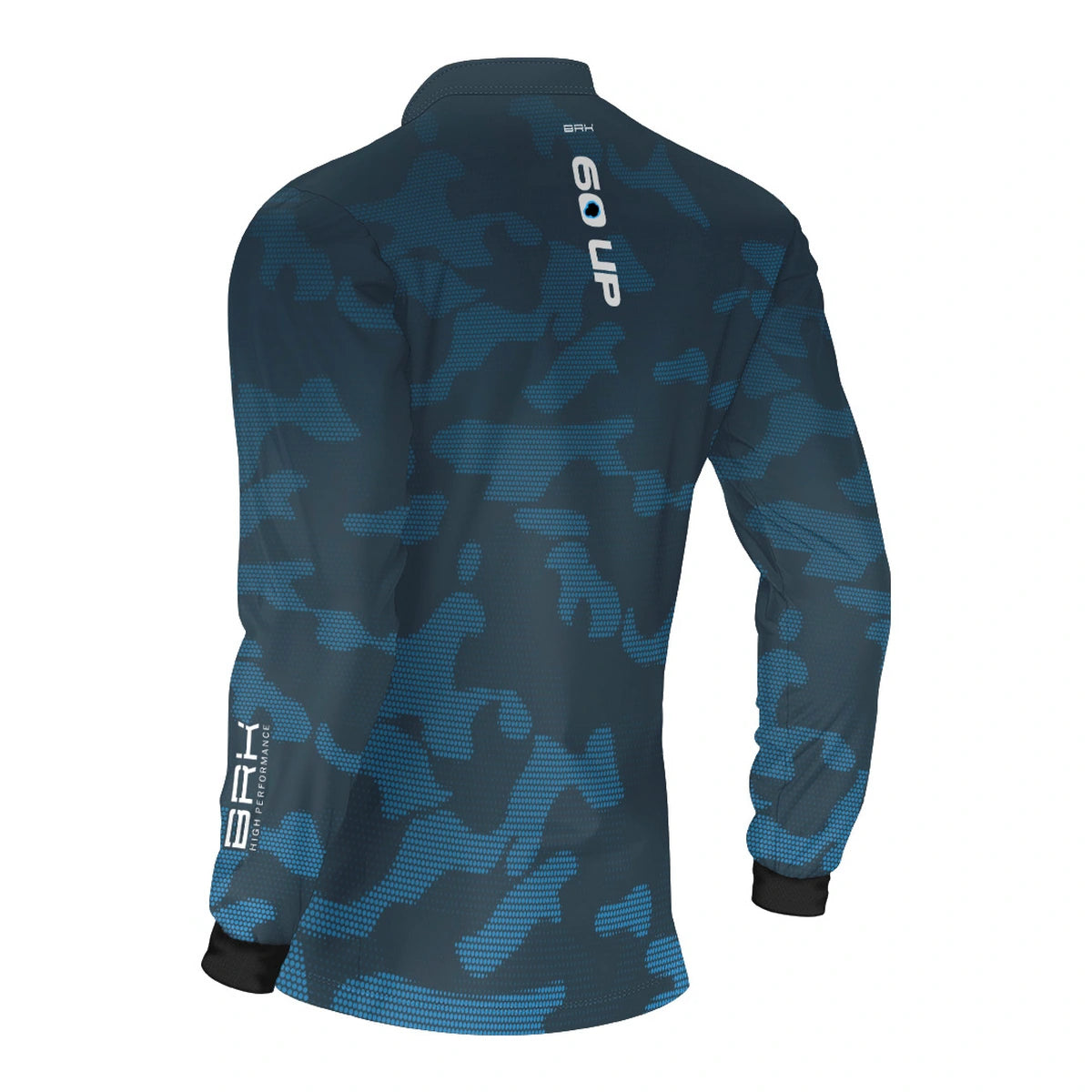 Camisa de Pesca Brk 60UP Camuflada Azul com Proteção UV50