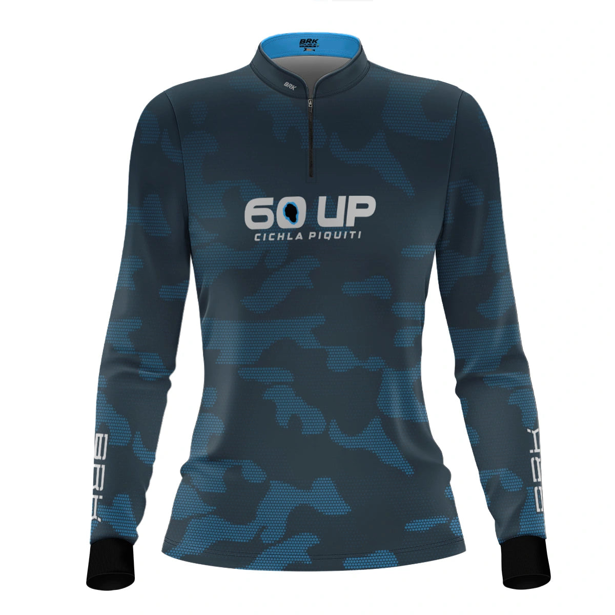 Camisa de Pesca Feminina Brk 60UP Camuflada Azul com Proteção UV50