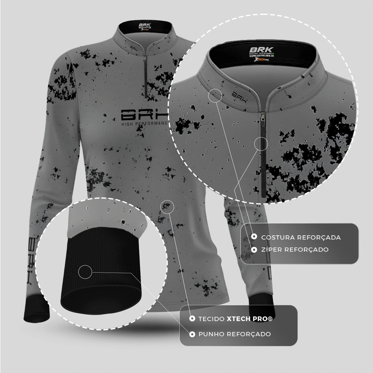 Camisa de Pesca Feminina Brk USA Fishing com Proteção UV50